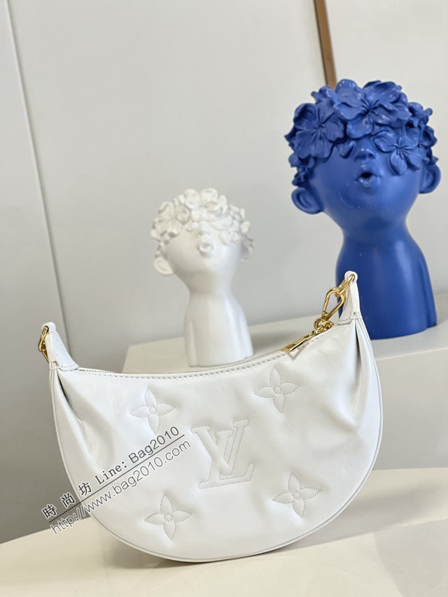 LV專櫃2023新款Over The Moon月亮手袋 M59959白 路易威登Monogram刺繡腋下肩背斜挎女包 dn1198